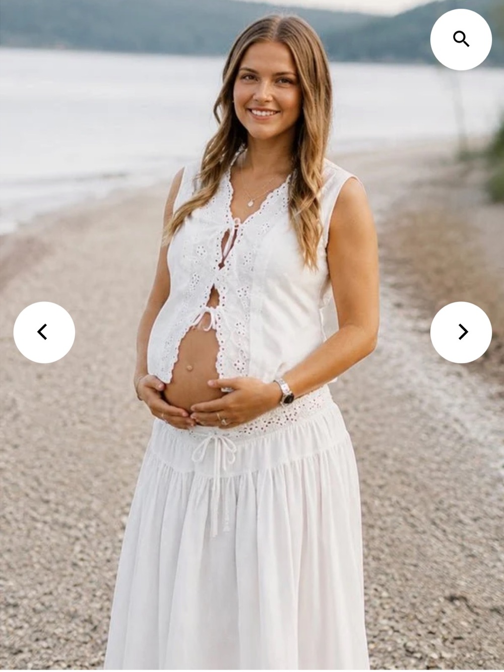 White Maternity Tank & Skirt Set